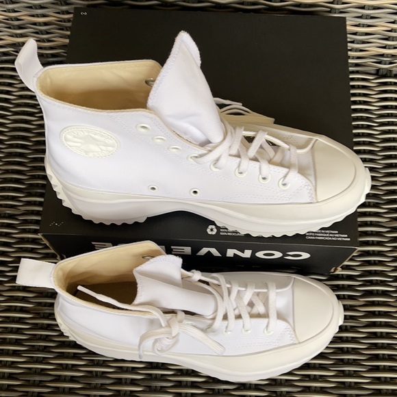 Converse Chuck Taylor All Star Run Star Hike Hi White/White WMNS Triple White - Picture 3 of 16